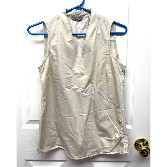 Toad & Co Tan Sleeveless Blouse, Beige Cotton Blend Top, Women's Size S - Picture 1 of 5
